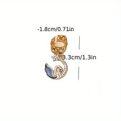 Moon Shape Hair Rings Rhinestone Spiral Hair Ring Dreadlock Buckle Head Jewelry
