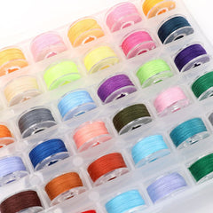 Colorful Bobbins and Sewing Thread with Case