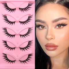 5 Pairs Cat Eye Sexy Curling Faux Mink False Eyelashes