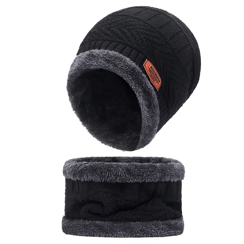 Winter Beanie Hat & Scarf Set for Men & Women
