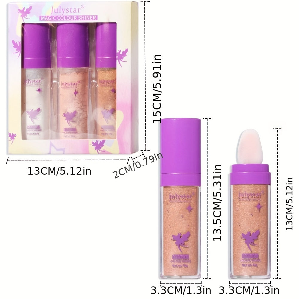 3 Pack Bronze Powder Glitter Body Shimmer Waterproof Makeup