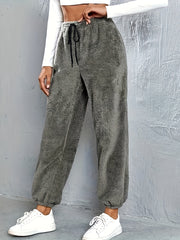  Warm Fleece Joggers Elastic Waist Pants