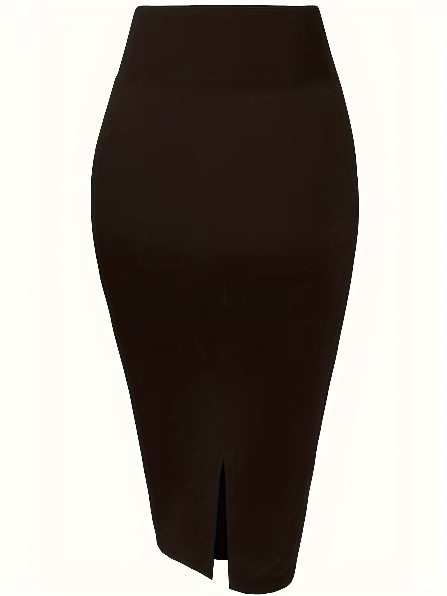  Business Casual Skirt Solid Split Back Stretch Bodycon Skirt