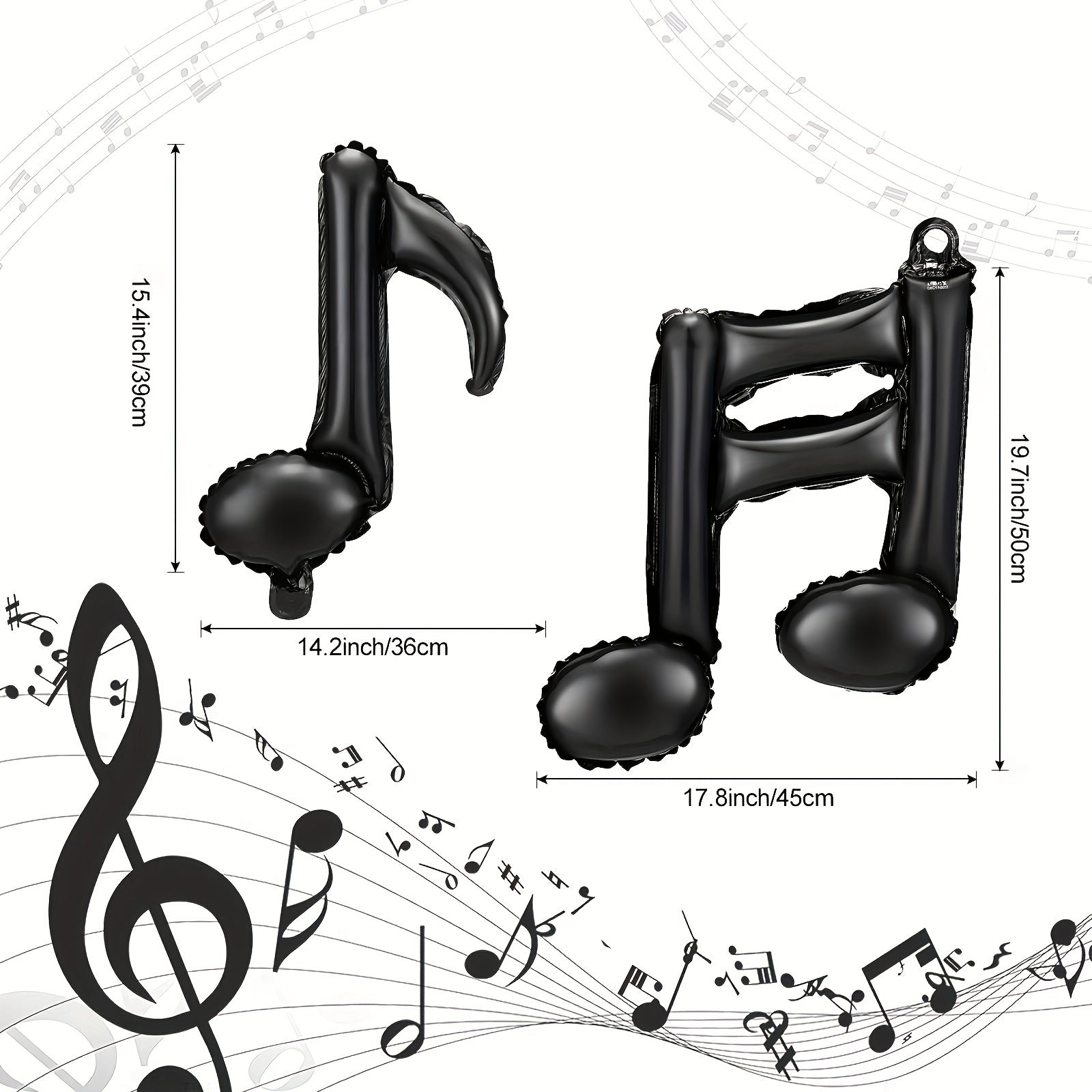 10pcs Musical Note Foil Mylar Balloon Music Party Decoration