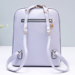 Zipper Around Backpack PU Leather Daypack Women's Convertible Shoulder Bag