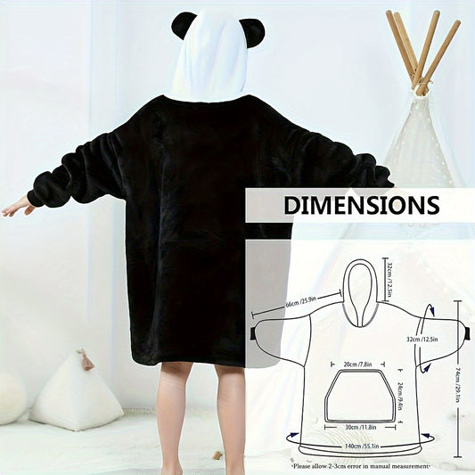 Oversized Sherpa Fleece Hoodie Blanket Cozy Soft Warm Snuggle Throw Sweatshirt
