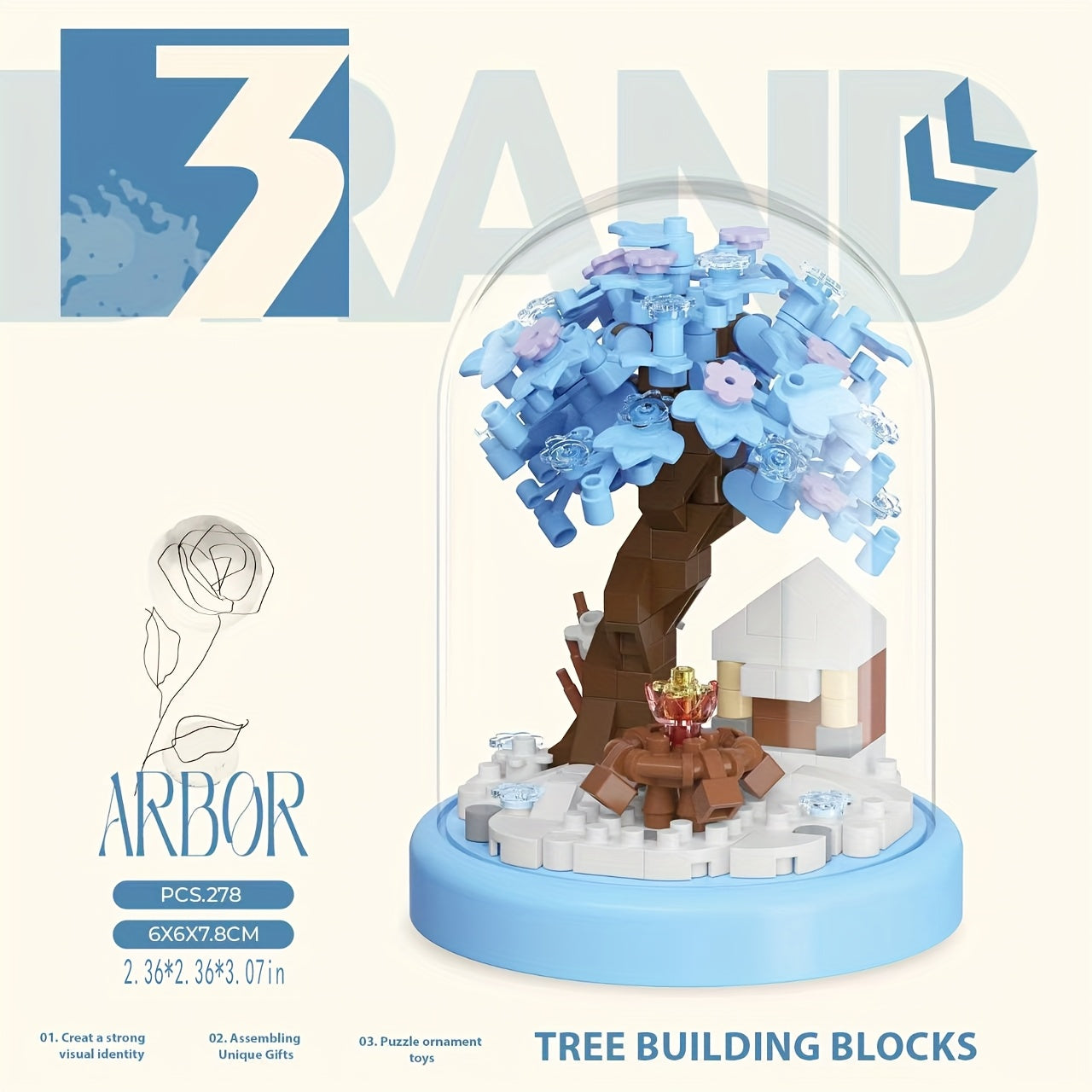 1320 Particle Tree House Building Blocks Spring Autumn Winter Creative