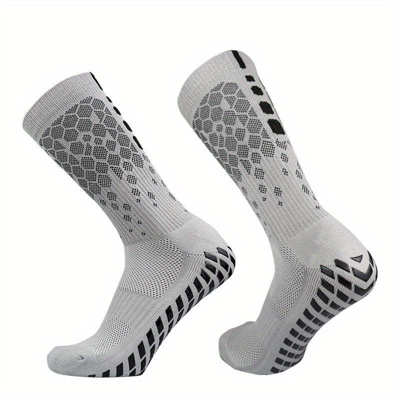 Honeycomb Anti-skid Silicone Football Socks - Breathable Mid-Calf Socks