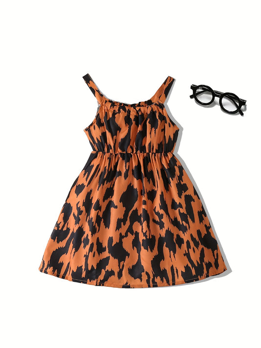 Toddler Girls Leopard Print Cami Dress for Party Beach Vacation