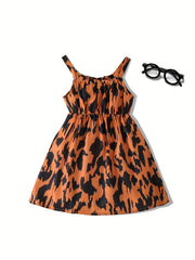 Toddler Girls Leopard Print Cami Dress for Party Beach Vacation