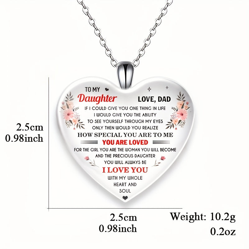 Heart shaped Pendant Crystal Necklace Gift for Daughter