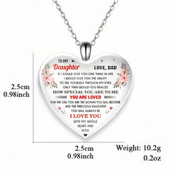 Heart shaped Pendant Crystal Necklace Gift for Daughter
