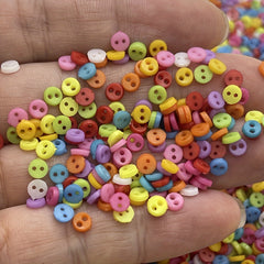 100pcs Mini Round Assorted Colors Costume Buttons 4mm