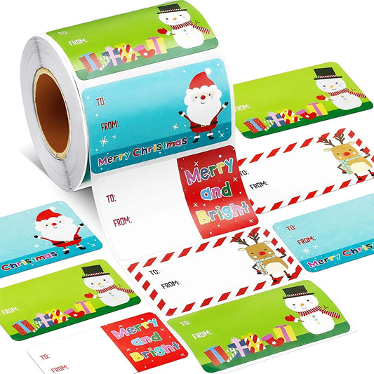 500pcs Santa Claus Stickers Self Adhesive Christmas Tags