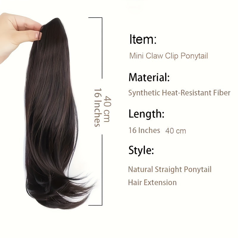 Clip Ponytail Hair Extensions 40-64 Cm Straight Claw Hair Extension