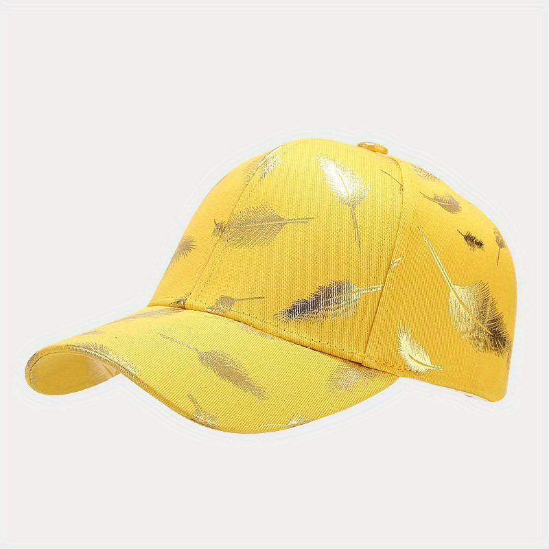 Leaf Hot Stamping Baseball Cap Adjustable Couple Sun Hats