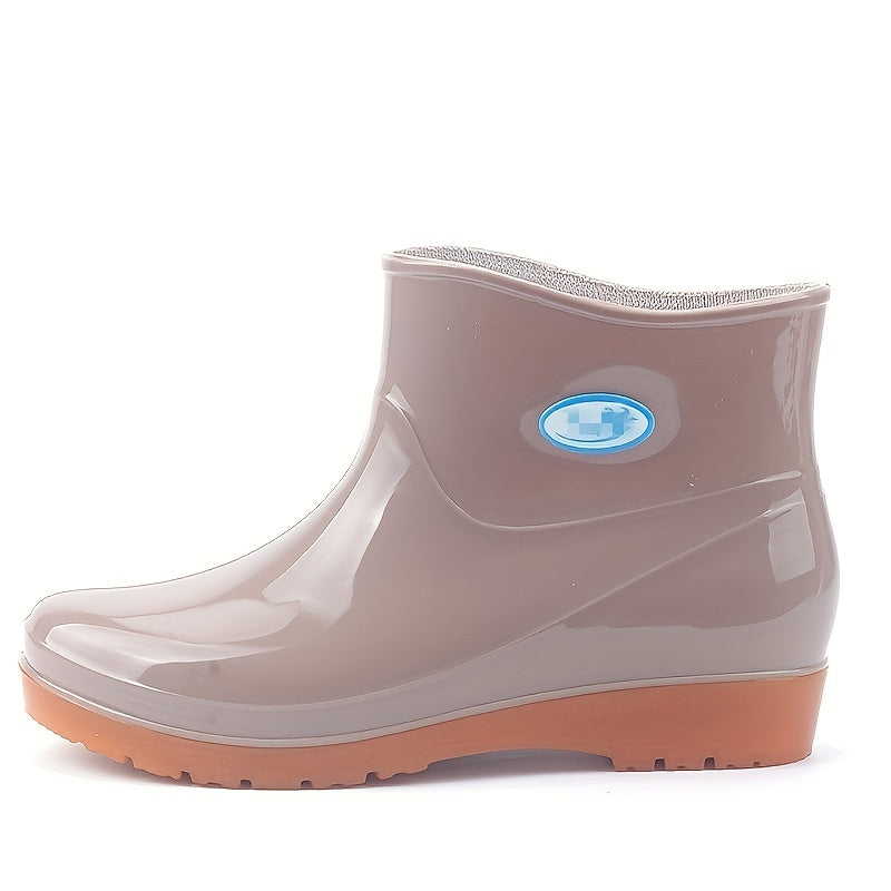 Women's Low Cut Rain Boots Anti Skid Ankle Booties Waterproof Rubber Shoes