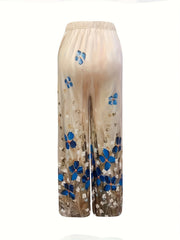 Women's Plus Floral Print Wide Leg Trousers