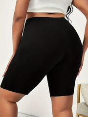  Casual Shorts Women's Plus Solid Soft Biker Shorts