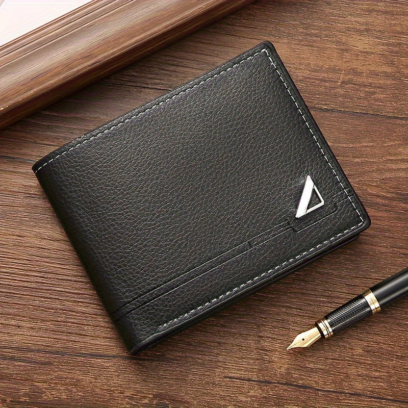 Men's Business Wallet with Money Clip Large Capacity PU Leather