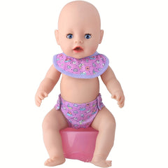 18" Doll Clothes Set Bibs and Underwear Outfit Ideal Gift for Kids 3-6