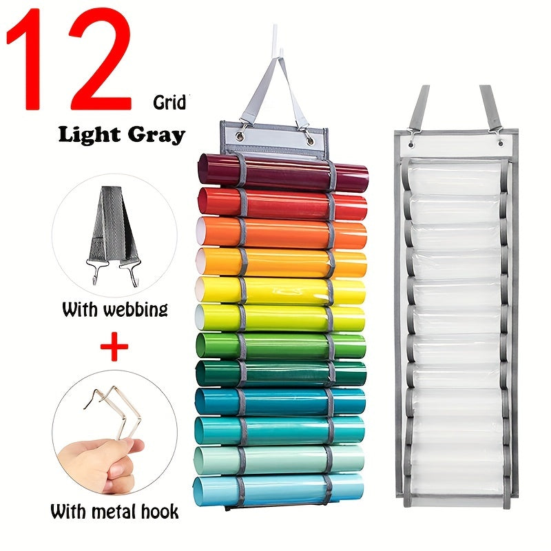 Vinyl Roll Holder 12 Compartment Storage Organizer Rack Wall Mount