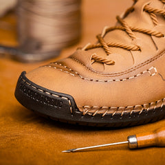 Men's High Top Stitched Boots Casual Walking Shoes