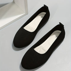 Women's Knitted Almond Toe Slip-On Flats