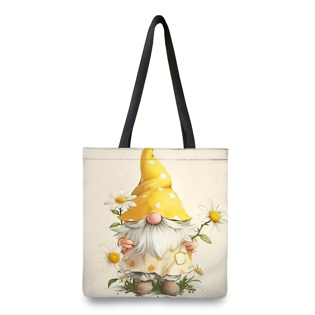 Whimsical Gnome Tote Bag Spacious Interior Comfortable Shoulder Straps