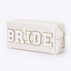 Waterproof Chenille Letter Patch Makeup Bag Travel Storage Pouch