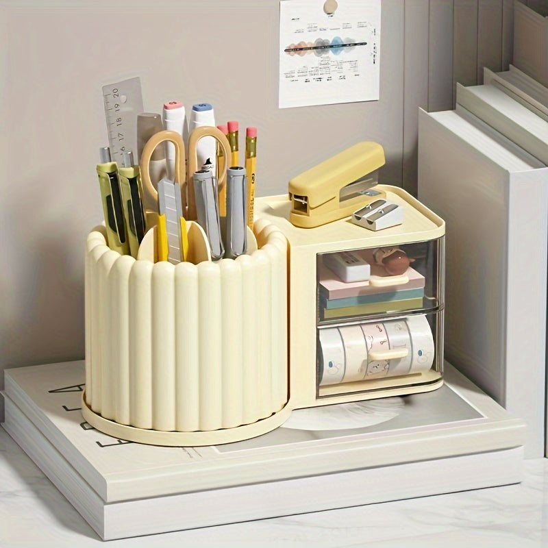 Plastic Cosmetic & Jewelry Storage Box Desk Organizer Pen Holder