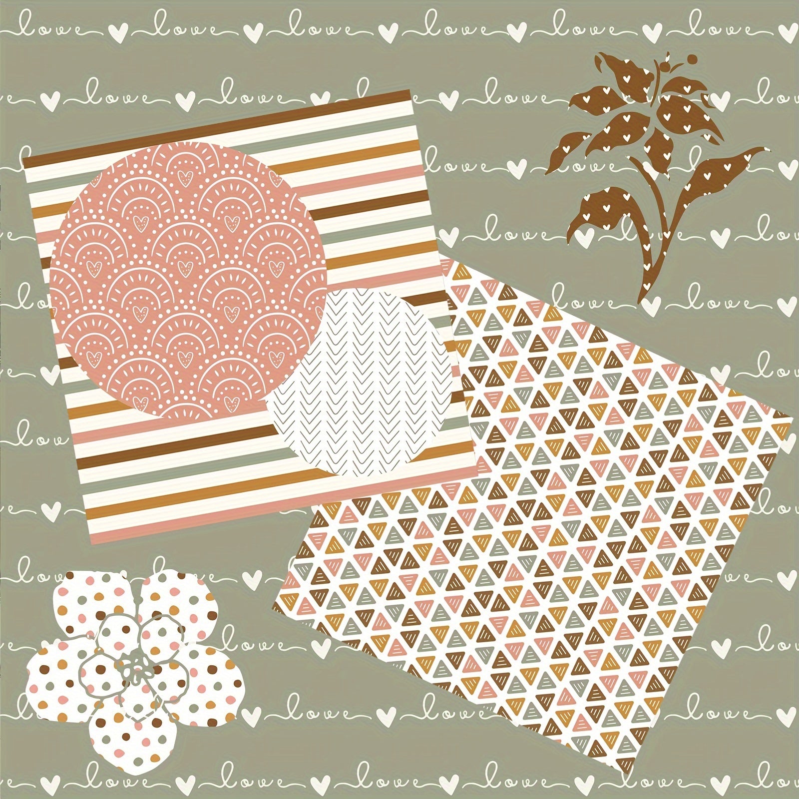 24pcs Boho Pattern DIY Paper Double-Sided Scrapbook Paper