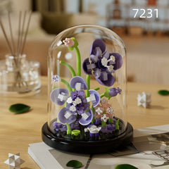 DIY Flower Building Block Set with Dust Cover Romantic Proposal Decor