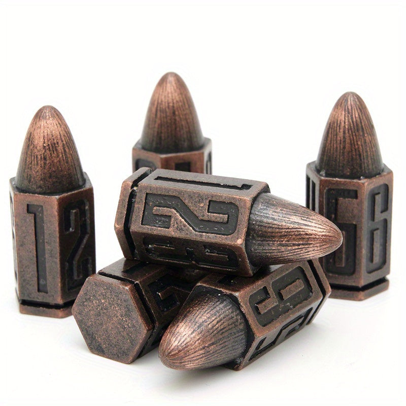 Metal Bullet Dice for Collection and Gift - Rolling Copper, Bronze, Nickel