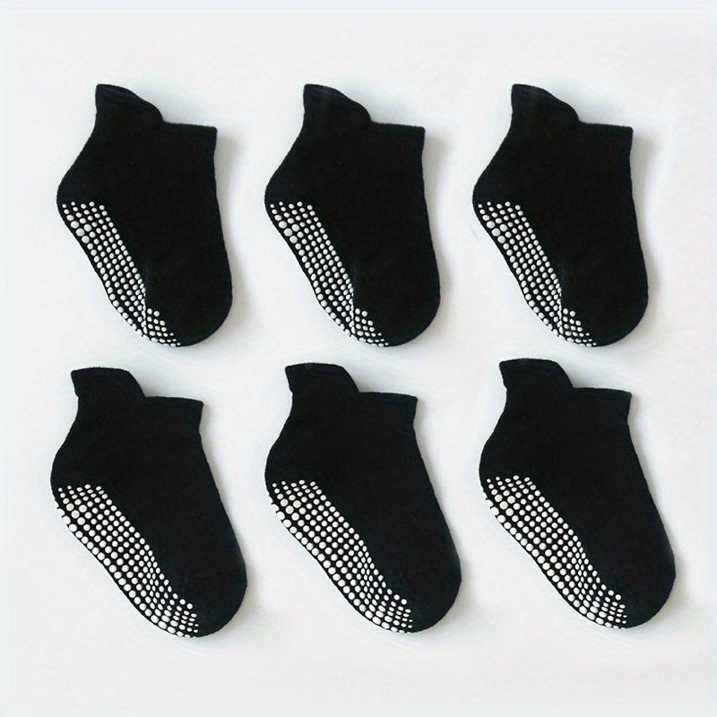 6pairs Baby's Cotton Non-slip Floor Socks for Toddler Boys Girls