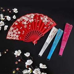 Plastic Folding Fan Retro Chinese Style Floral Fan