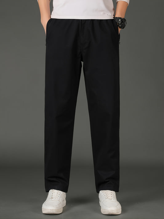 Men's Solid Slim Straight Casual Pants