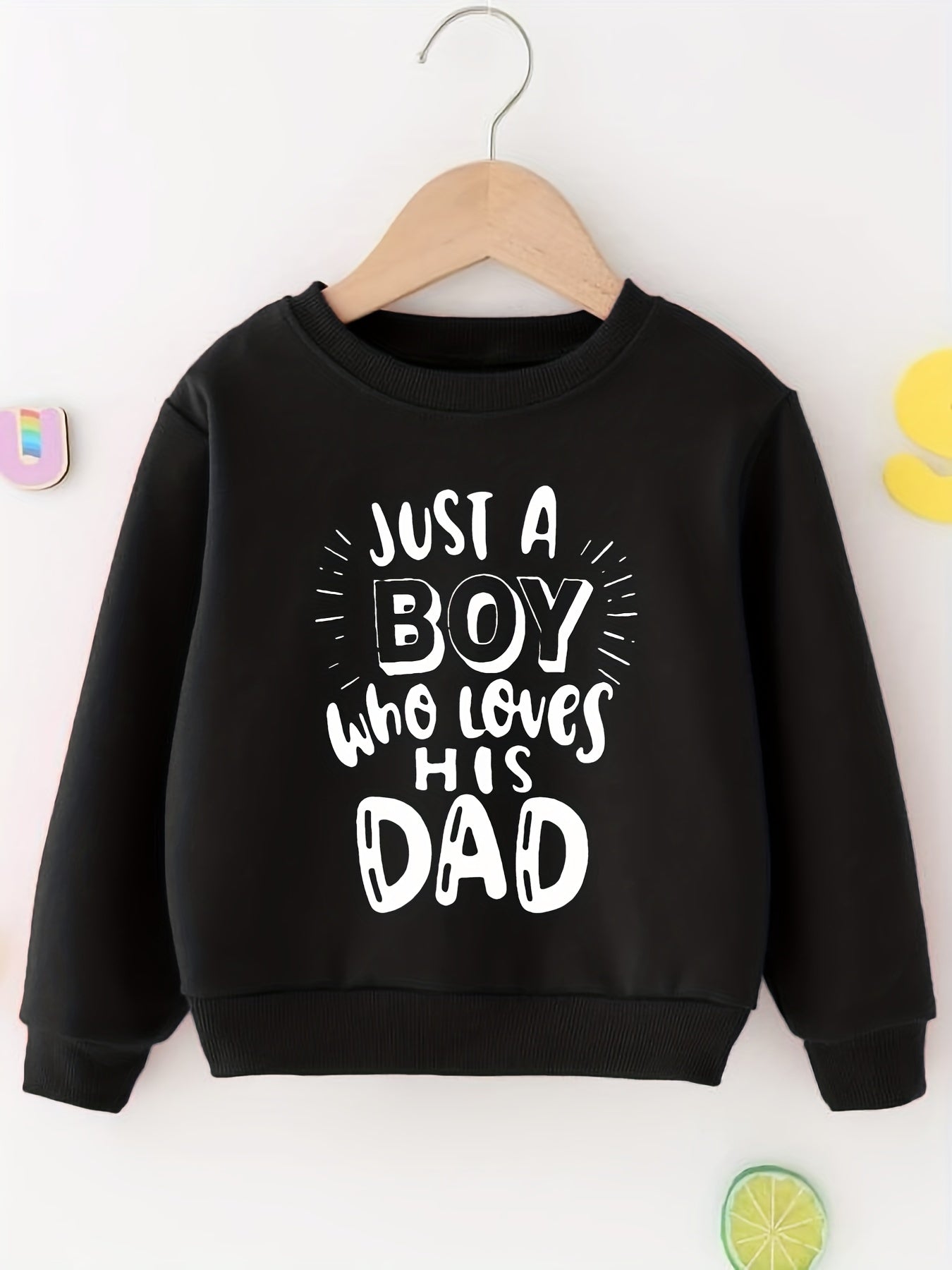 Boys Dad Lover Print Sweatshirt Spring Autumn Pullover