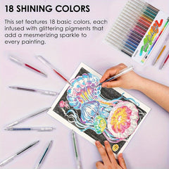 36pcs Glitter Gel Pen Set with Smooth Writing & Vibrant Colors for Journaling