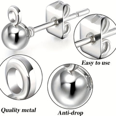 20pcs Ball Post Earring Stud Set With Butterfly Earrings Pin Back