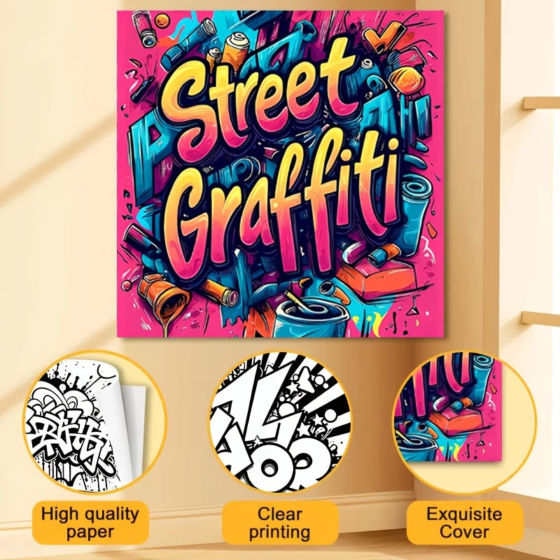 Street Graffiti Coloring Book for Adults - Urban Art Theme