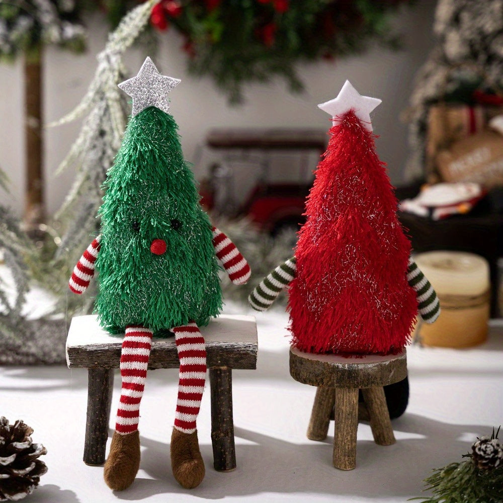 GYA Plush Christmas Tree Doll 16cm Tall Stuffed Figure Green Red Pink Xmas