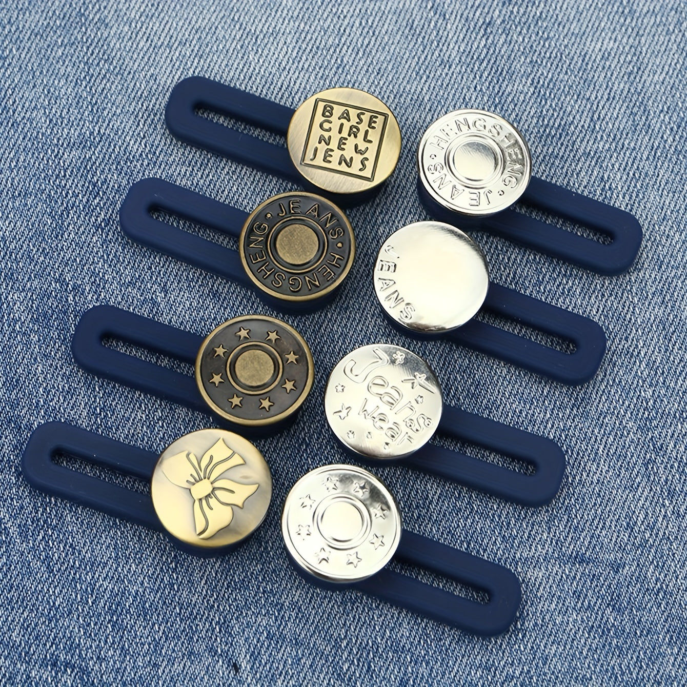 5pcs Random Adjustable Telescopic Jeans Buckle Men's/Women's Pants Enlarge Waist