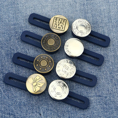 5pcs Random Adjustable Telescopic Jeans Buckle Men's/Women's Pants Enlarge Waist