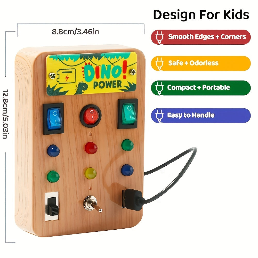Wooden Dinosaur Chessboard Toy with Music