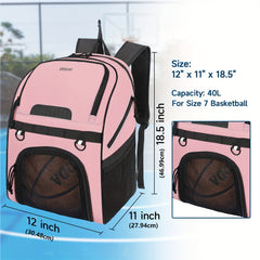Large Capacity Basketball Backpack with Ball and Shoe Compartment