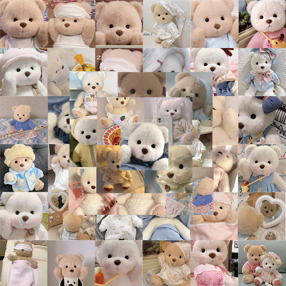 50pcs Bear Doodle Doll Stickers Self Adhesive Waterproof Decorative Stickers