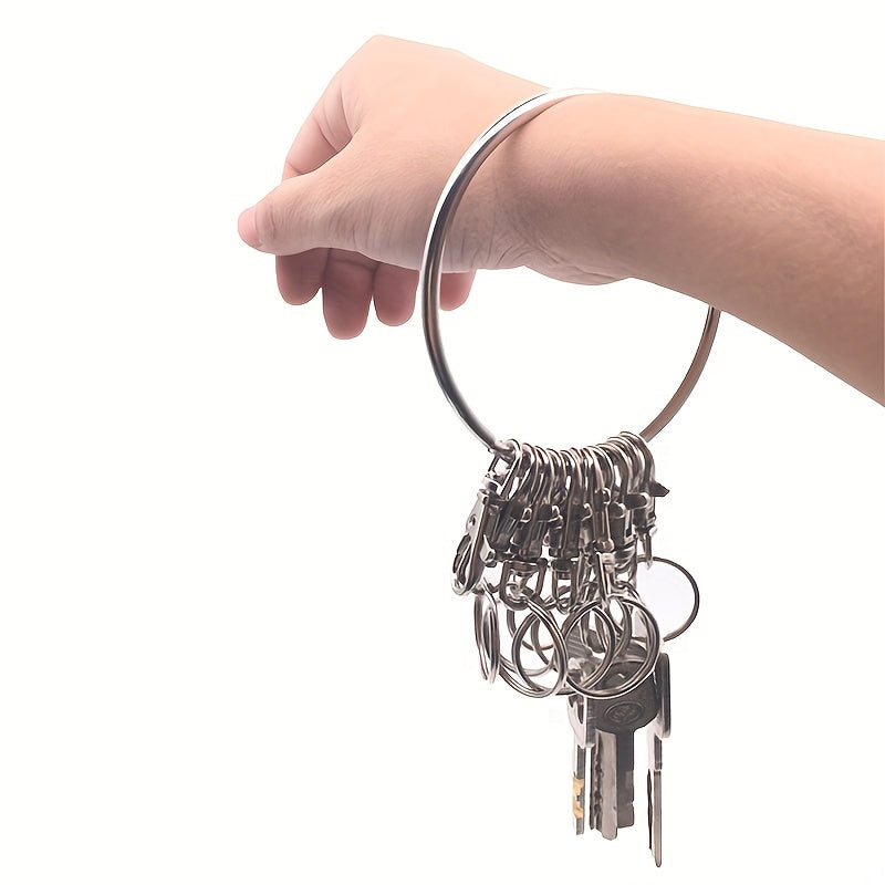 Portable Metal Key Organizer with Swivel Clasps for Home Office