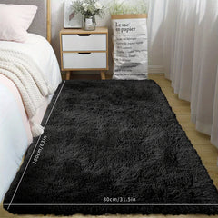 Soft Area Rug Fluffy Non-slip Shag Plush Bedside Tie Dyed Living Room Carpet