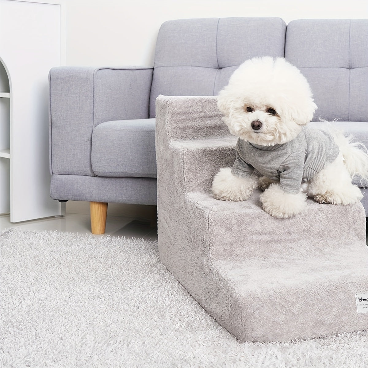 Soft & Stylish Pet Stairs 4 Steps for Bed & Sofa Accessibility